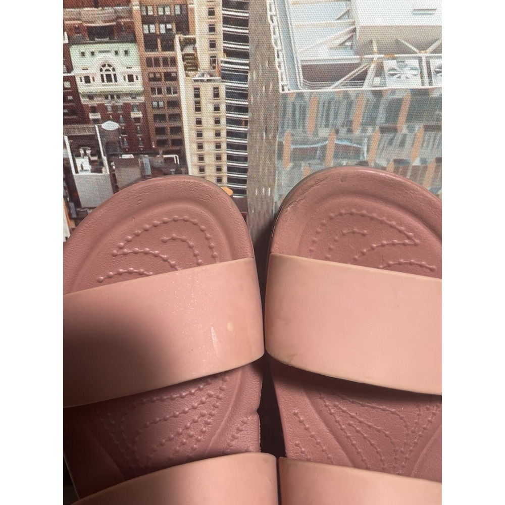 Crocs Brooklyn Low Wedge Platform Sandals Pink Women Size 7 Adjustable - Picture 10 of 12